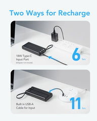Built in Cords 22.5W PD & QC 3.0 Power Bank