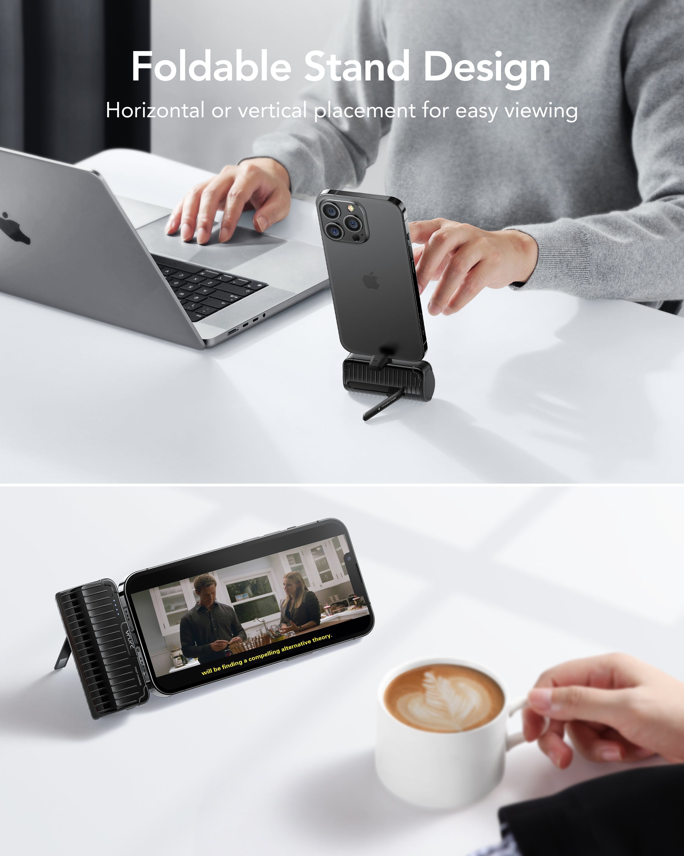Super Mini Built-in Lighting & Stand PD Power Bank